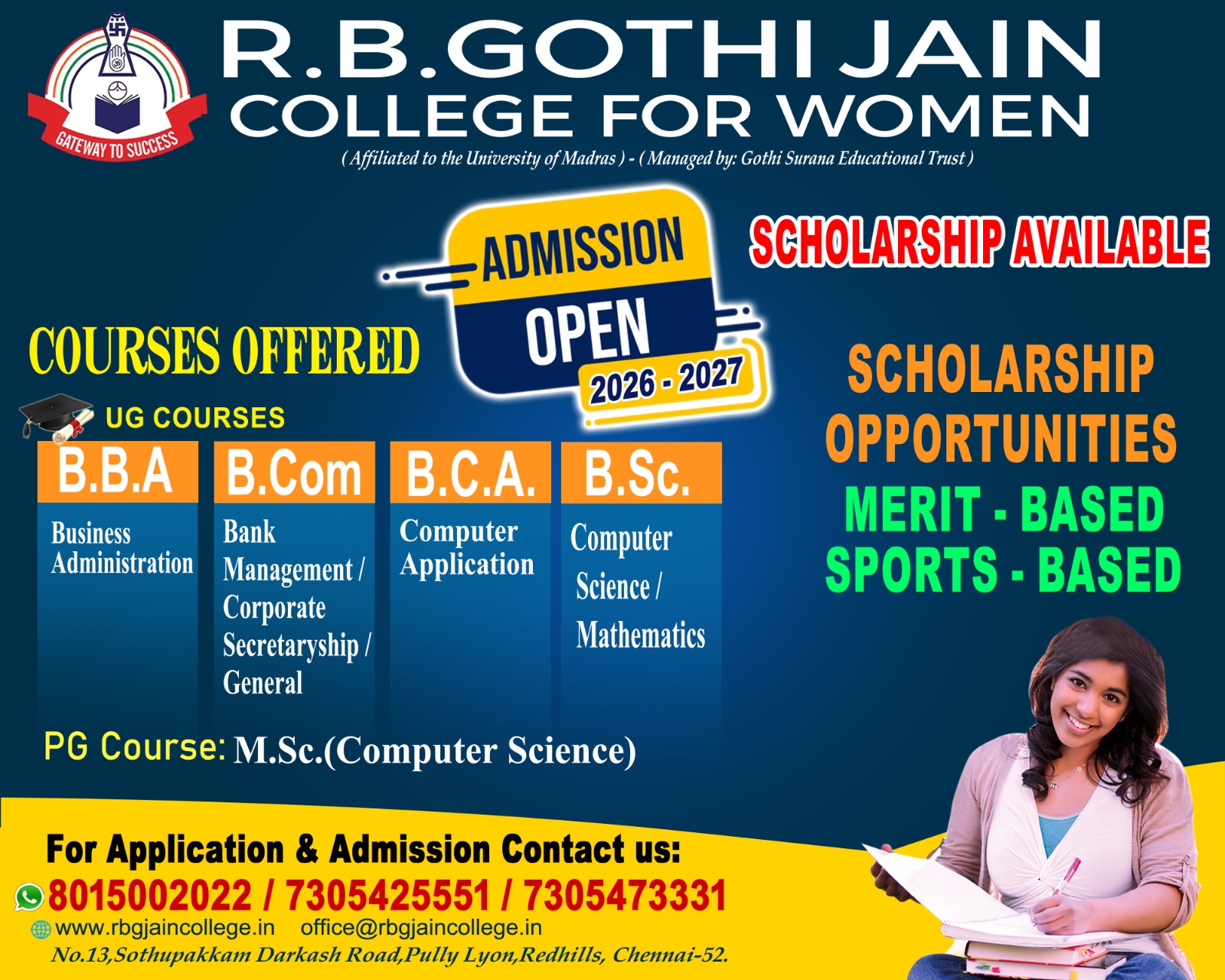 R.B.GOTHI JAIN COLLEGE FOR WOMEN - ARTS & SCIENCE