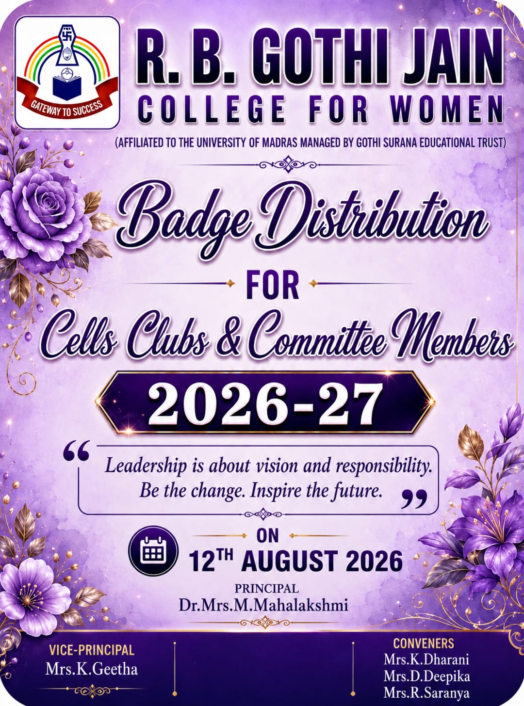 Badge distribution for cells clubs and committee members